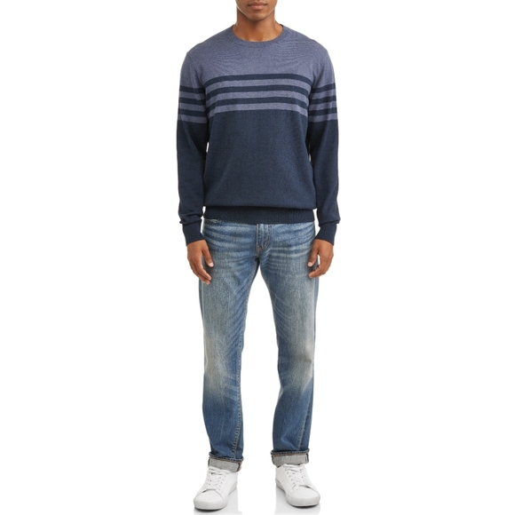 Men's George Blue Striped Pullover Sweater - Picture 3 of 8